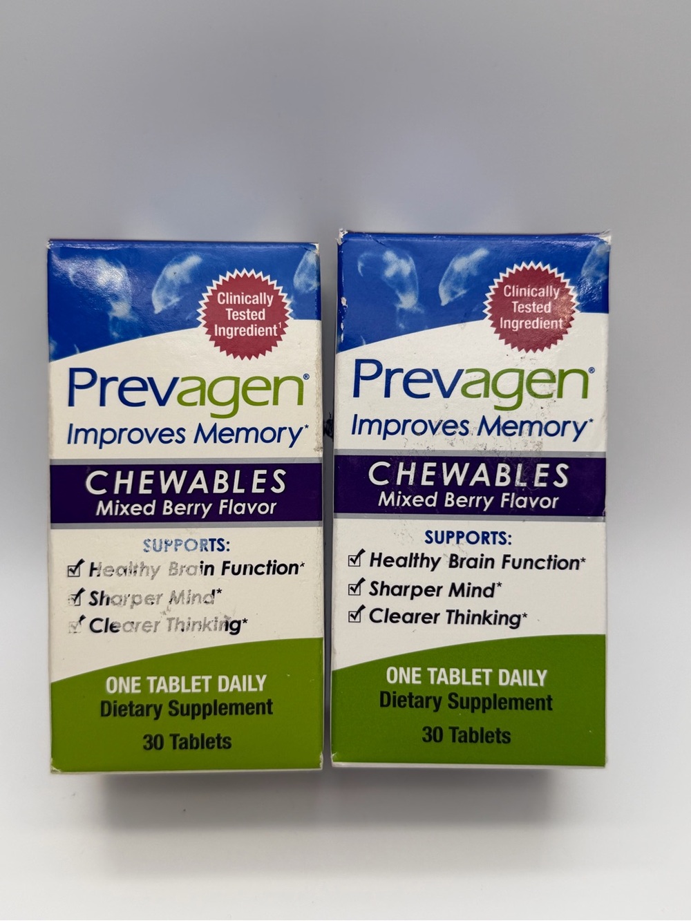 Lot of 2X Prevagen Chewables Mixed berry 30ct